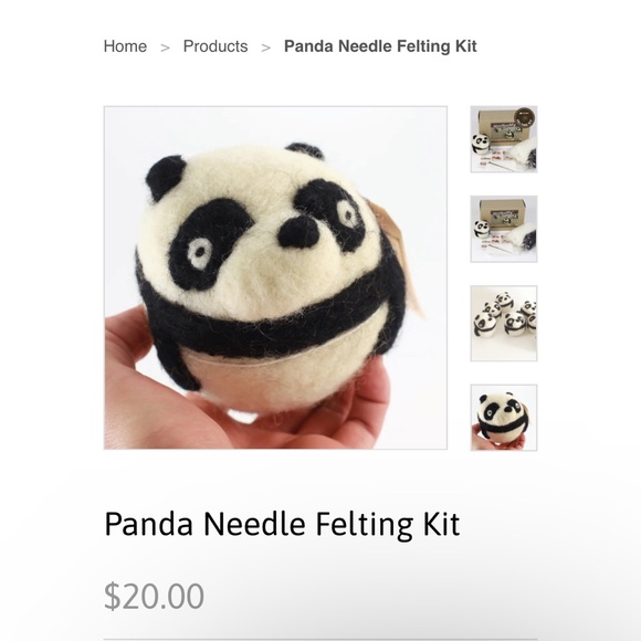 Panda NEEDLE FELTING KIT BY WOOLBUDDY - Picture 1 of 4